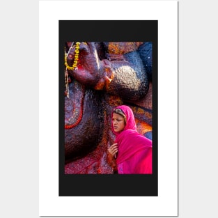 Devotee at Kala Bhairab, Kathmandu. Posters and Art